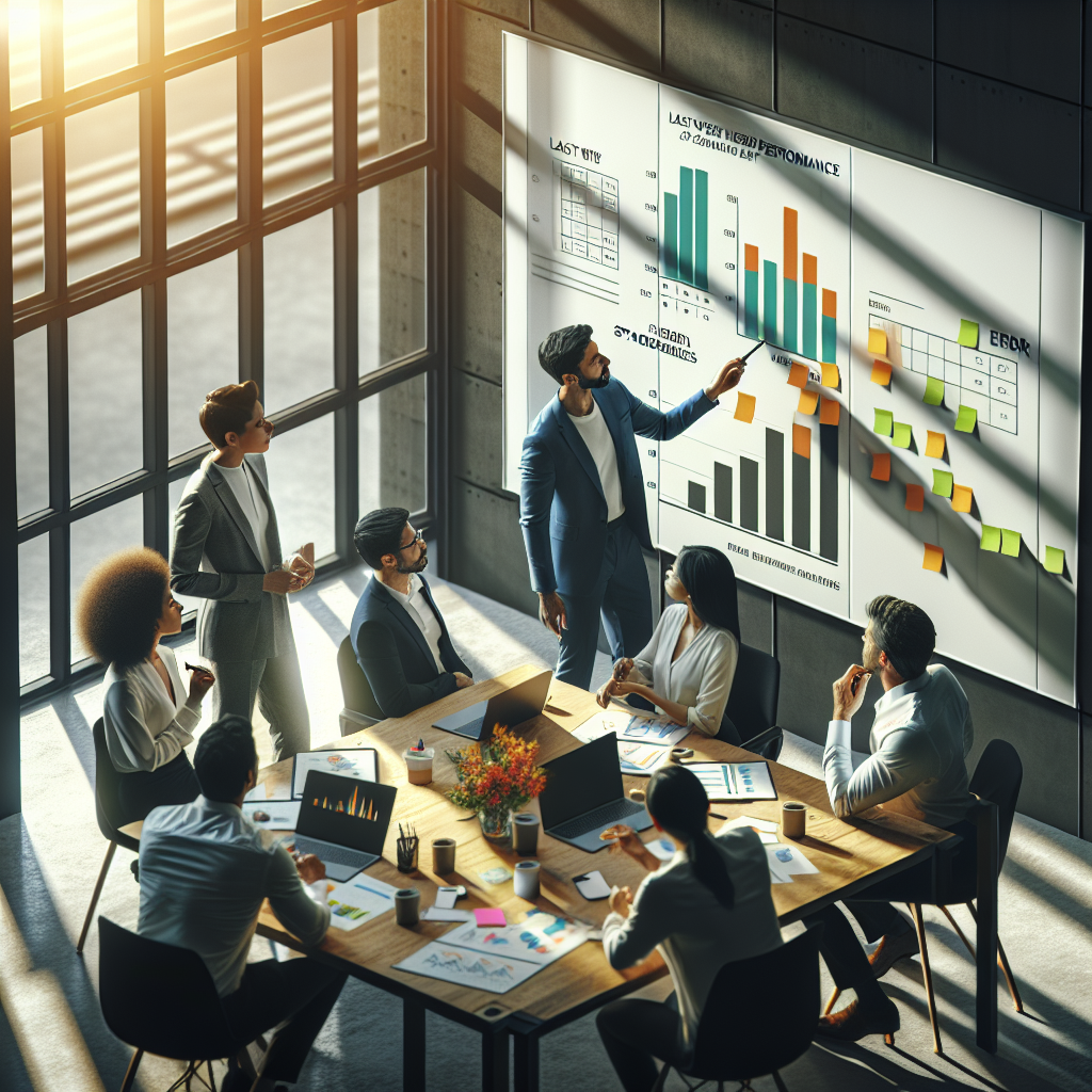 Komanda strategiyası, səhv təhlili və qalib gəlmə taktikasını göstərən toplantı fotoşəkli.